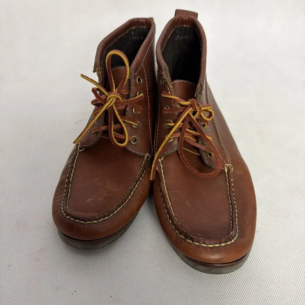 L.L. Bean Signature Brown Leather Jackman Ranger Moc Chukka Boots Mens 11.5